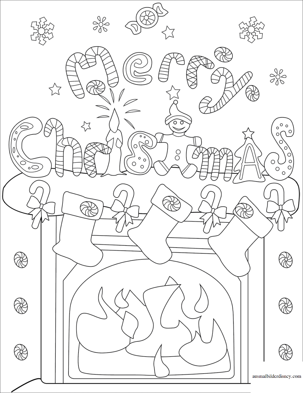 Рождественские открытки раскраски