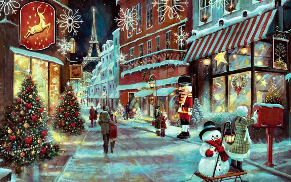 Новогодняя Европа сказочные улочки