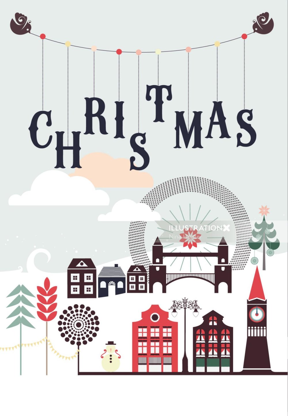 Рождественский рисунок Великобритании