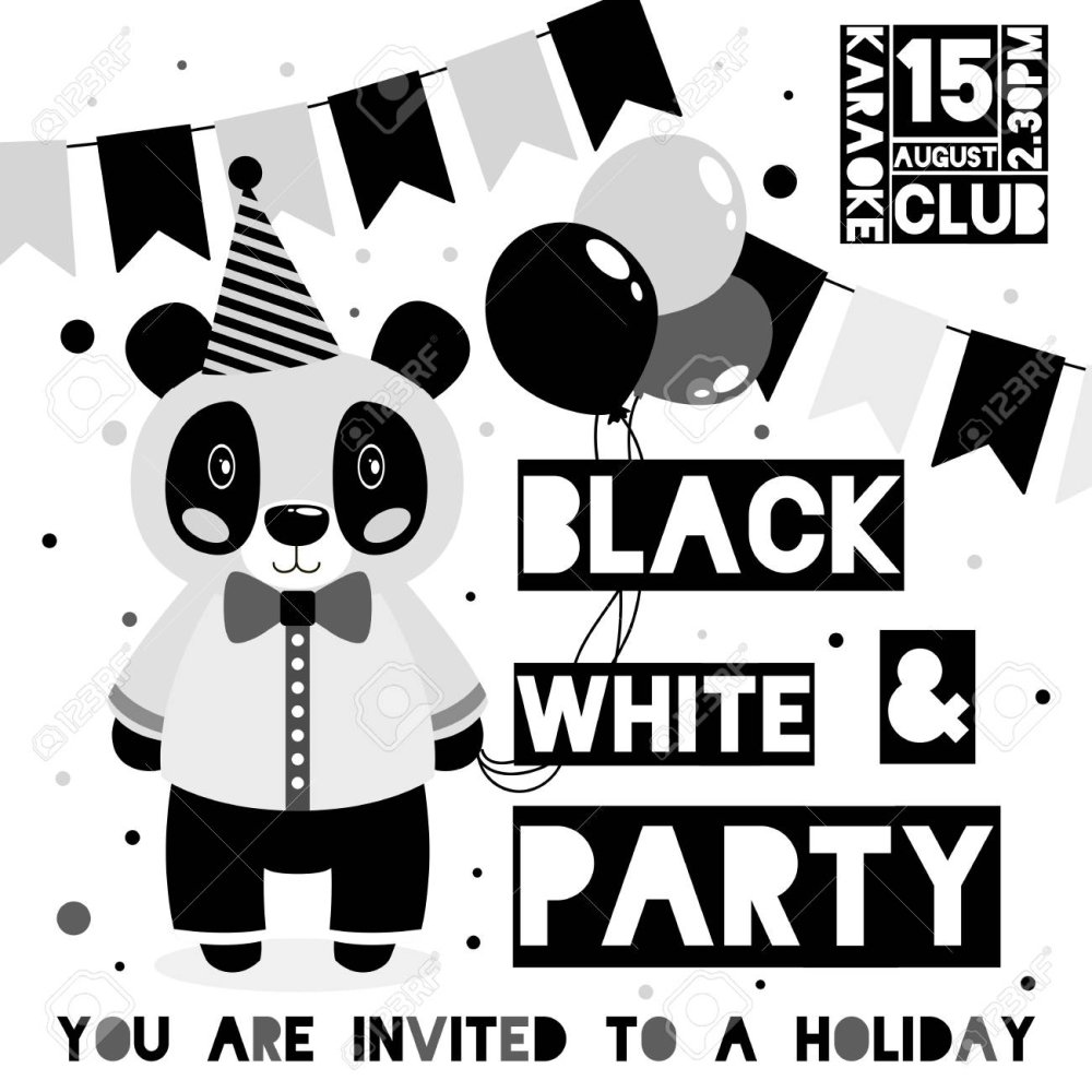 Приглашение на черно белую вечеринку