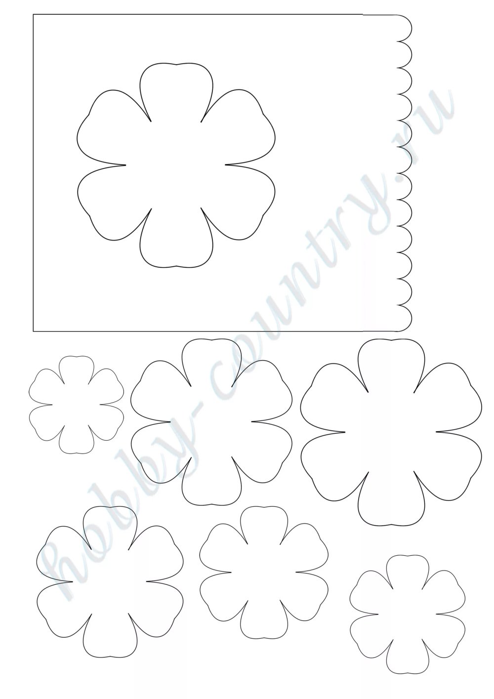 Цветочки из бумаги на открытку