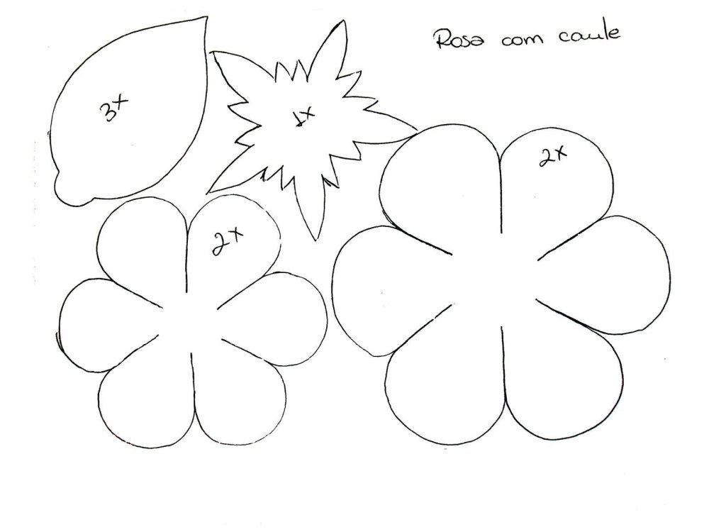 Выкройки цветов из фетра