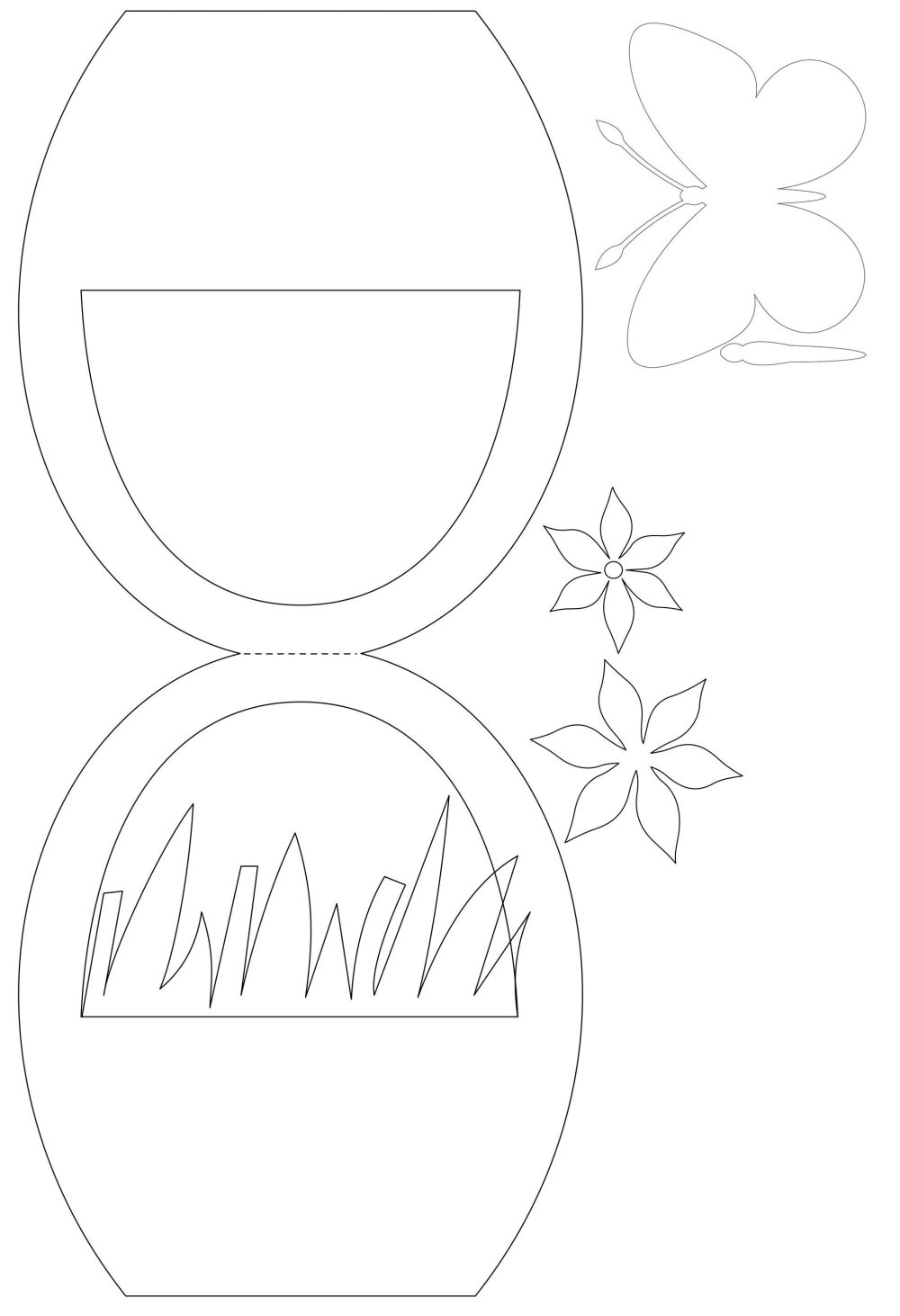 Трафарет корзинки для аппликации