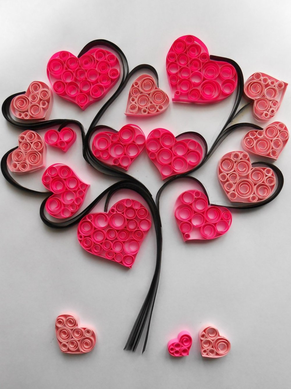 Квиллинг на 14 февраля